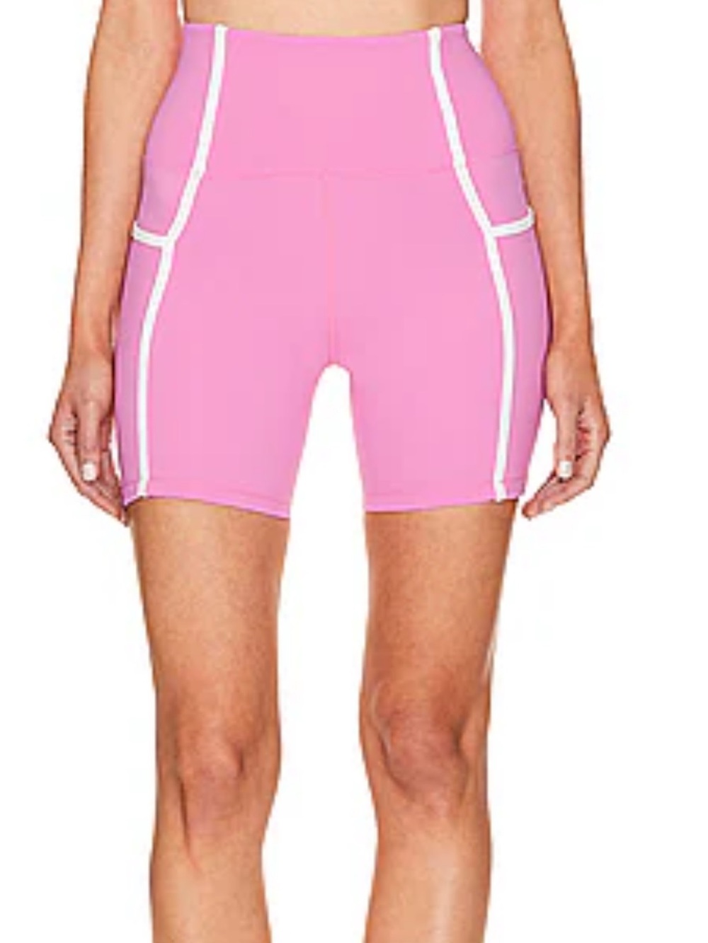 BEACH RIOT WOMEN BIKE SHORTS PINK TEXTURED Large NEW